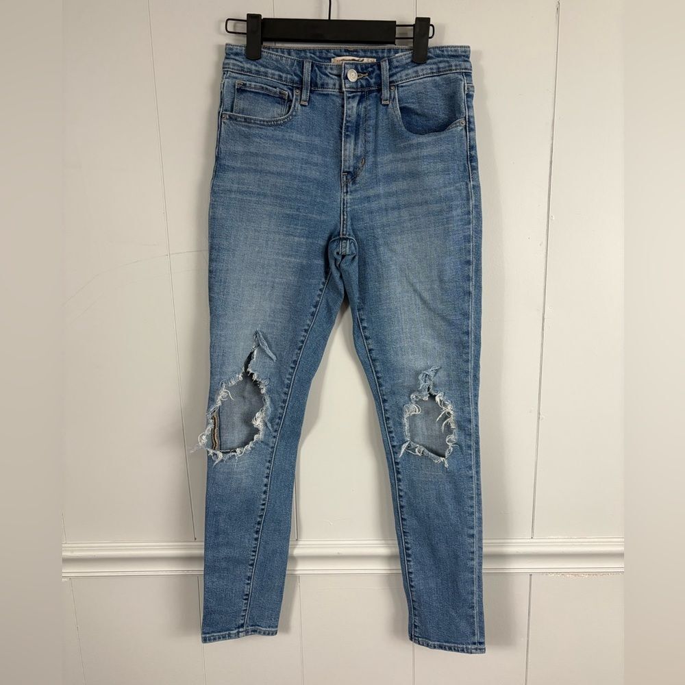 Levi’s 721 High Rise Skinny Denim Distressed Blue Jeans 28 Basic Casual Everyday